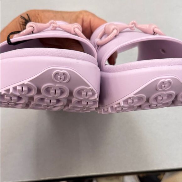 Gucci Light Pink Rubber Mules - Picture 15 of 15